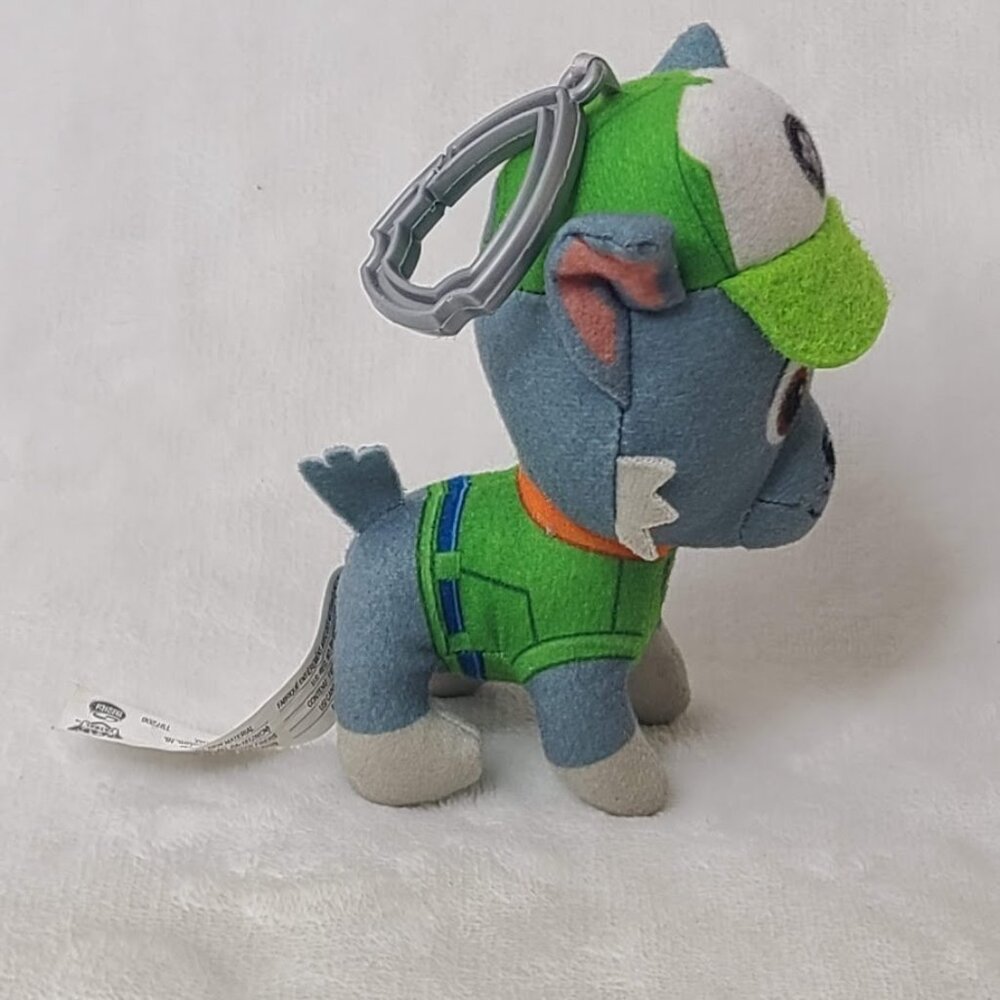 Paw Patrol Rocky Mini Plush Bag Clip On Backpack Hanger Stuffed Dog 4.5" - Picture 3 of 6